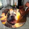 Cute Dog Samoye, Chihuahua, Husky, Koki Cartoon Round Area Rug,Carpet Rug for Living Room Bedroom Sofa Playroom Decor,Non-slip