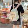 Schoolbag College Style Junior High School Student Large Capacity School Bag High School Student Contrast Color Backpack Cute Girl New Backpack Pain
