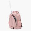 Drawstring Gym Backpack Sports Bag with Shoe Compartment Racket Pocket Lightweight Daypack for Badminton Tennis Basketball Fitness