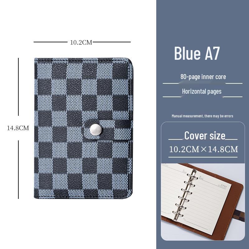 

A6/A7 Leather Grid Pattern Binder Notebook with Custom Logo.