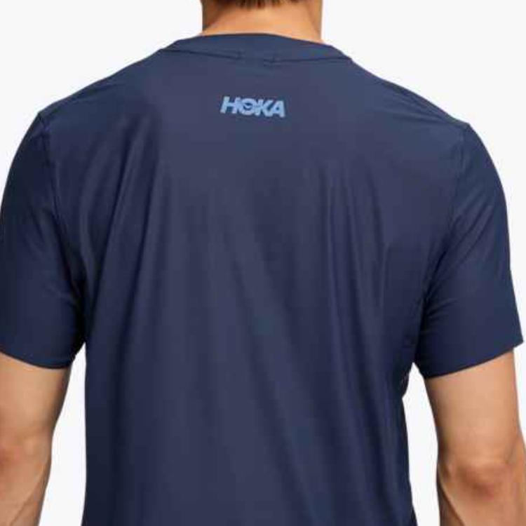 HOKA One One T Shirts Men's Midnight Blue Crew Neck Moderate Straight Fit 1175771-MDNB