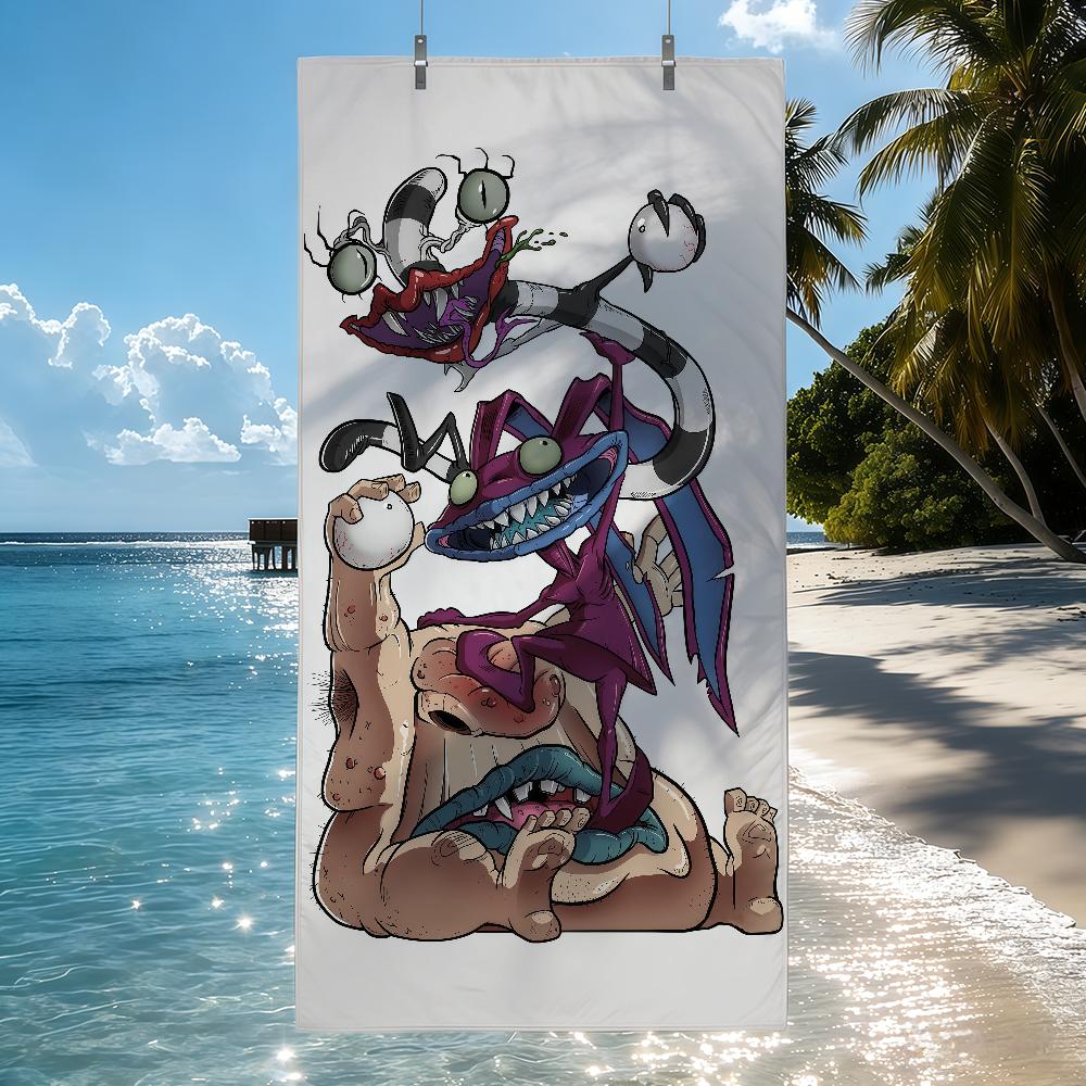 Cartoon Aaahh Real Monsters Fun Towel Quick Drying Beach Towels Are Suitable For Swimming Pools Camping Yoga And The Gym