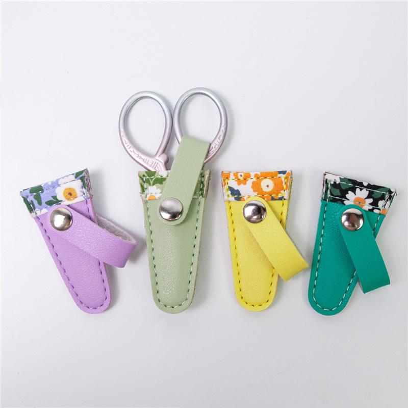 Stickschere Hülle Pu-Leder Schere Schutzhüllen Nagelhautpinzette Kappe Scherenabdeckung Haushalts-Nähwerkzeuge