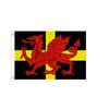 Walesisk Röd Drake Svart Gul Kors Banner 2x3 fot 3x5 fot Wales Polyesterflagga för Sovrum Studentkorridor Man Cave Väggdekor