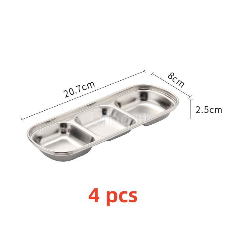 SUS 304 Stainless Steel Pepper Roast Meat Sauce Dishes bowl Separate Sushi Vinegar Soy Plates Tableware Food Seasoning Tray