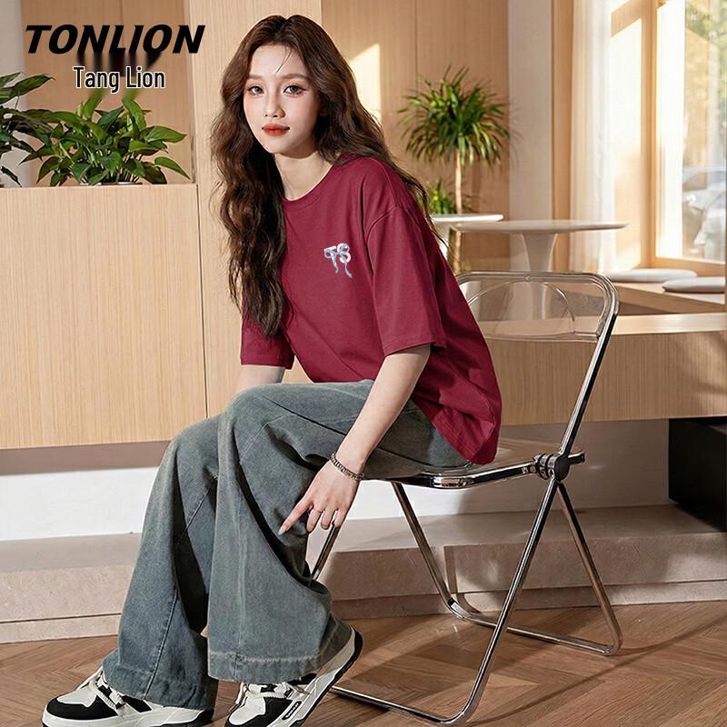 TonLion Women s Pure Cotton Short Sleeve T-Shirt M