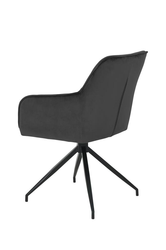 Upholstered Swivel Chair ELDO Velvet Dark Gray