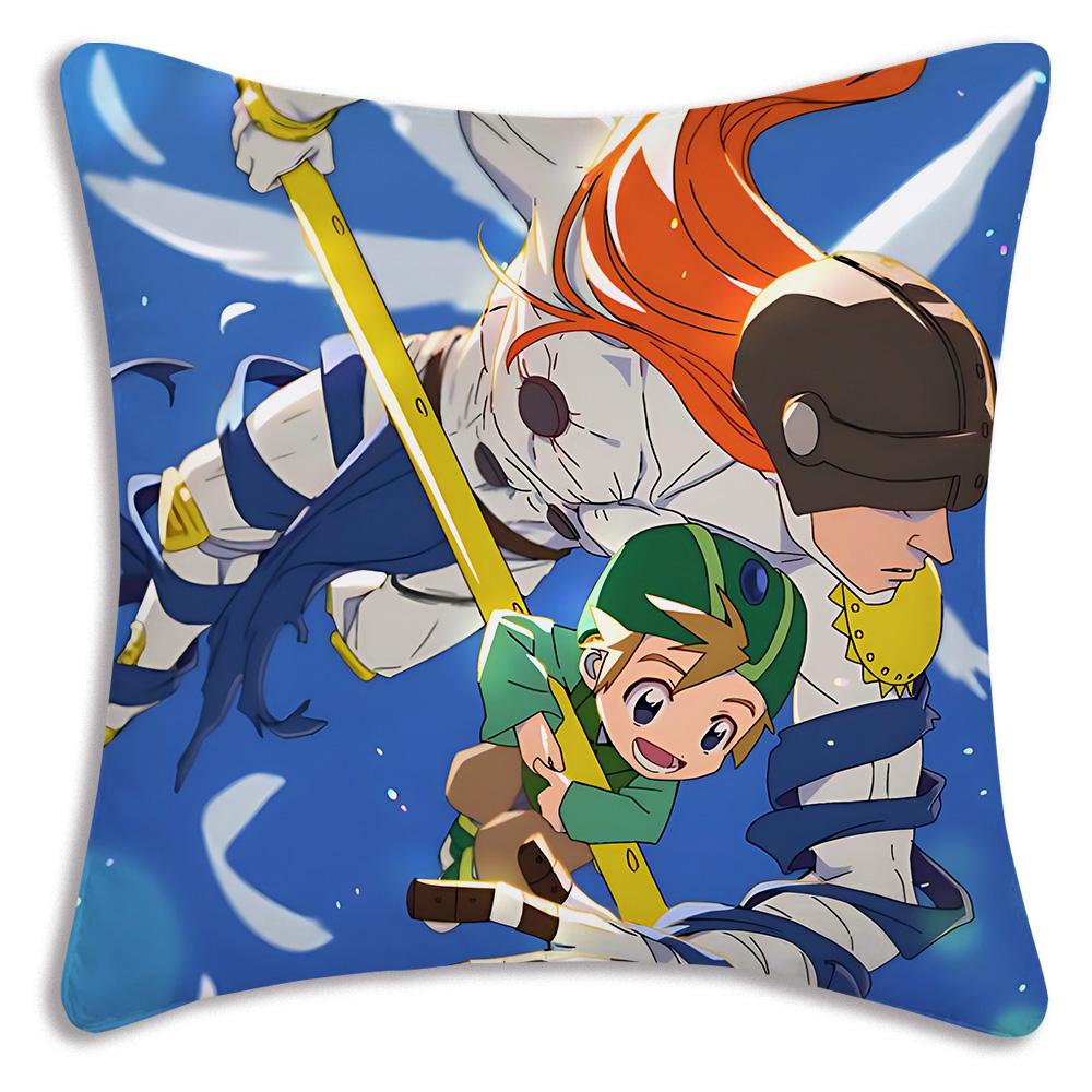 Anime For D-Digimons Pillow Covers Cartoon Sofa Decorative Home Double-sided Printing Short Plush Cute Cushion Cover