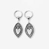 Bohemian Retro Gold Color Shield Heart-shaped Relief Pendant Dangle Earrings for Women Personality Trendy Jewelry Accessory Gift