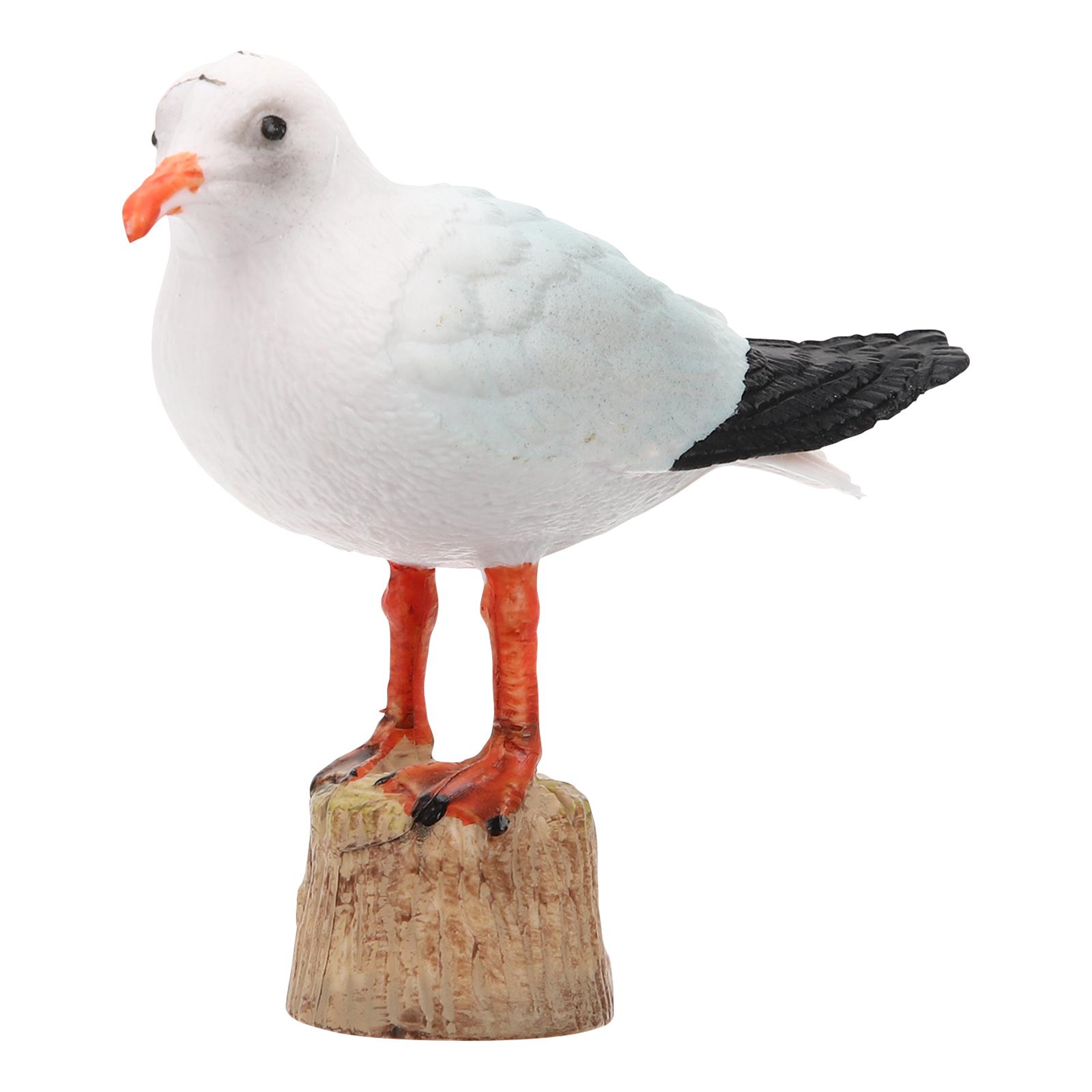 

1pc Seagull Statue Red-billed Gull Model Nautical Seagull Figurine Miniature Home Decoration Plastic Seagull Figure For Car 9x7cm