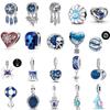 New 925 Silver Blue Charming Spider Dream Catcher Pendant, Suitable for Al Bracelet Accessories DIY Women's Jewelry