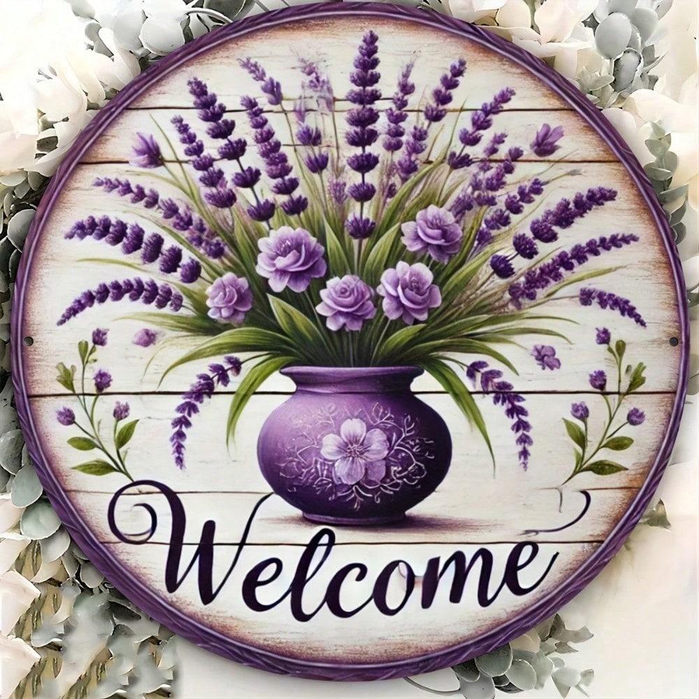 

**Vintage Farmhouse Tin Sign 8x8 Inch Rustic Wall Art Metal Lavender Decor Weather Resistant** 20x20 різнокольоровий