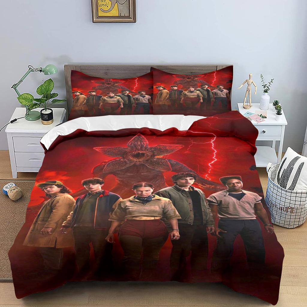 Stranger Things 3D Printed Cartoon Duvet Cover Skin-Friendly Breathable Bedding Comforter