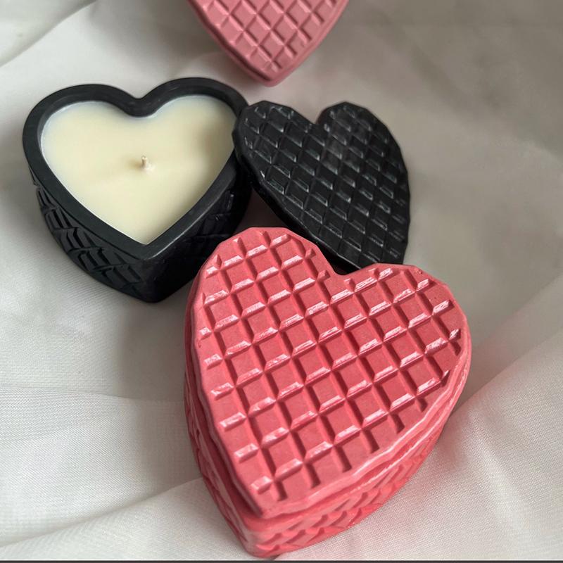 Woven Heart Candle Jar Cement Silicone Mold DIY Concrete Storage Box Craft Gift Making Plaster Resin Casting Mold Home Art Decor