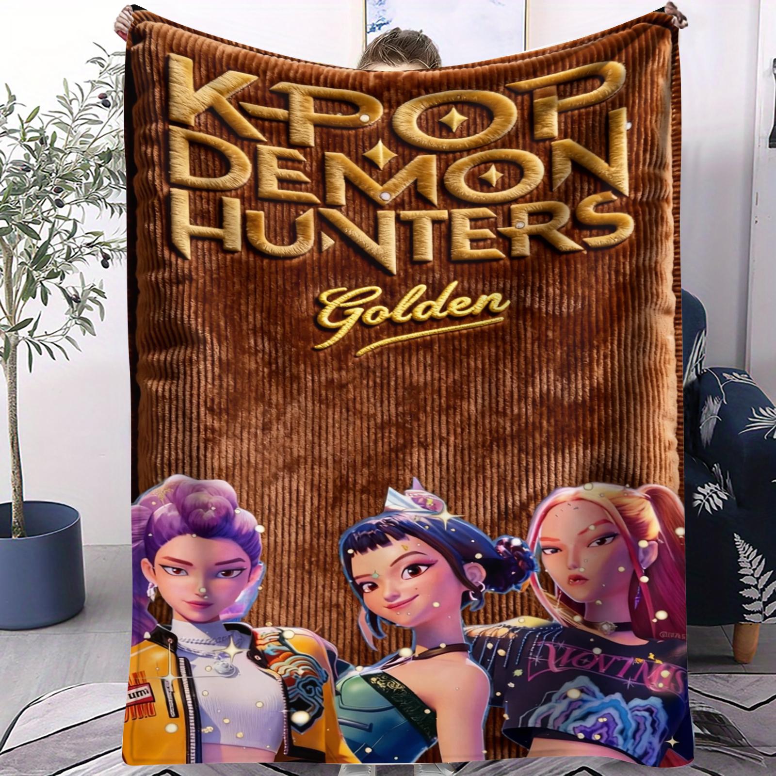 

Bestseller Compact KPop Devil Hunter Blanket With Small Cover Multi Scene For Bedrooms Sofas Cars Offices Napping All Seasons 70x100cm