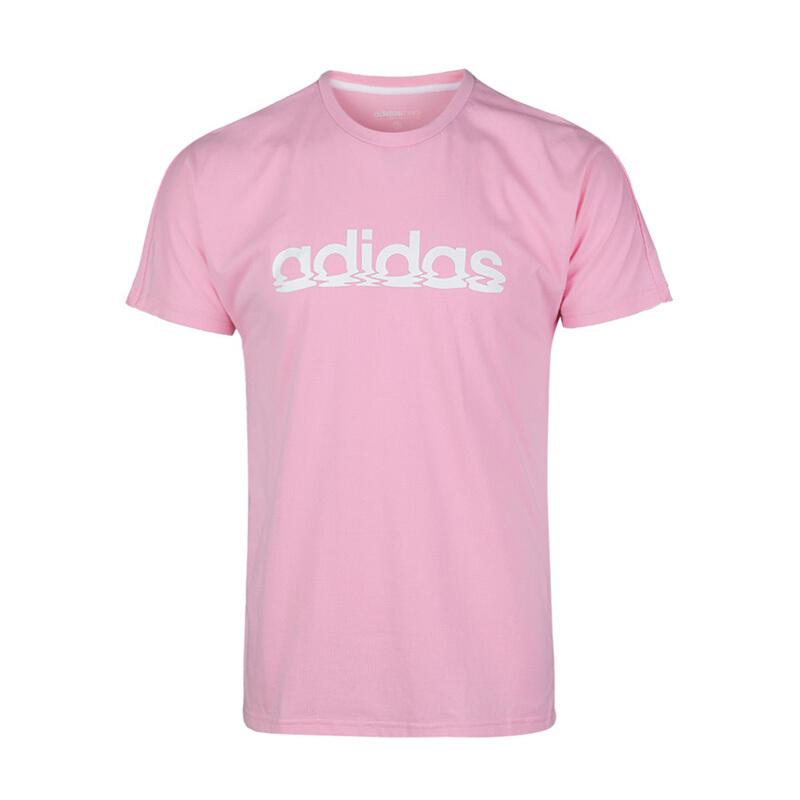 Adidas Neo M Fav Newlogo Letter Print Sports Short Sleeve T-Shirt Men Tops Pink White DW8192 M
