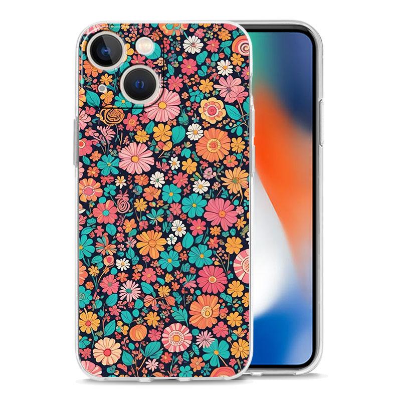 Handyhülle Für iPhone 17 Hüllen iPhone Air 16 15 12 13 14 Pro Max 7 8 Plus 16Pro iPhone11 Klare Weiche Hülle Blumenkunst