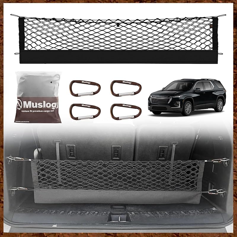 Muslogy Truck Bed Cargo Net Compatible With Honda Ridgeline 2017-2024 2025 Accessories Storage Organizer Pickup Truck Bed Envelope Style Cargo Net