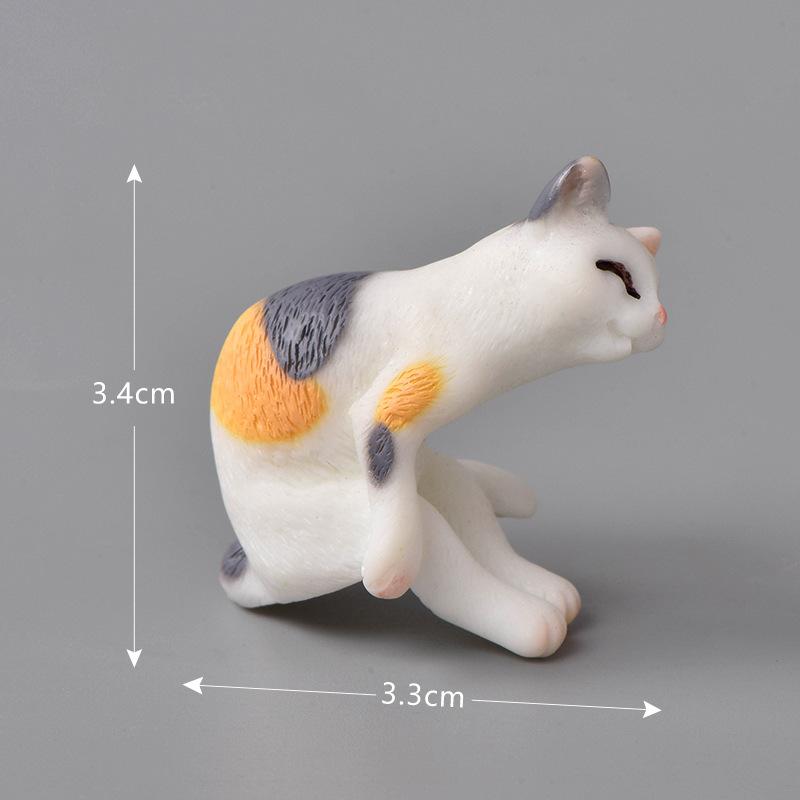 1PC Mini Pet Cats Action Figures Toys Miniature Landscape Ornament Dollhouse Home Decoration