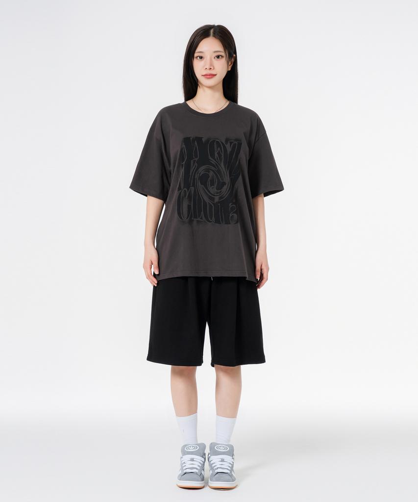 MOZMOZ Chaos Oversized Short Sleeve T-Shirt Charcoal