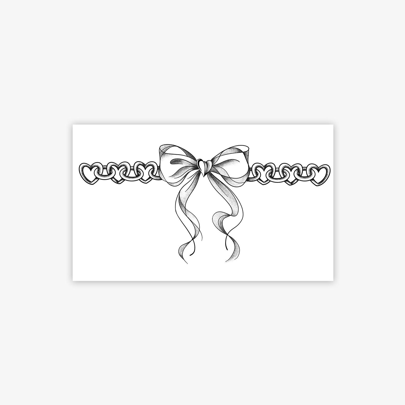High Value Y2K Babes Personalized Bow Love Chain Chain Leg Tattoo Sticker 15*9