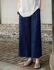 Women's Summer Cotton Linen Wide-Leg Pants - Versatile, Slimming, Nine-Point