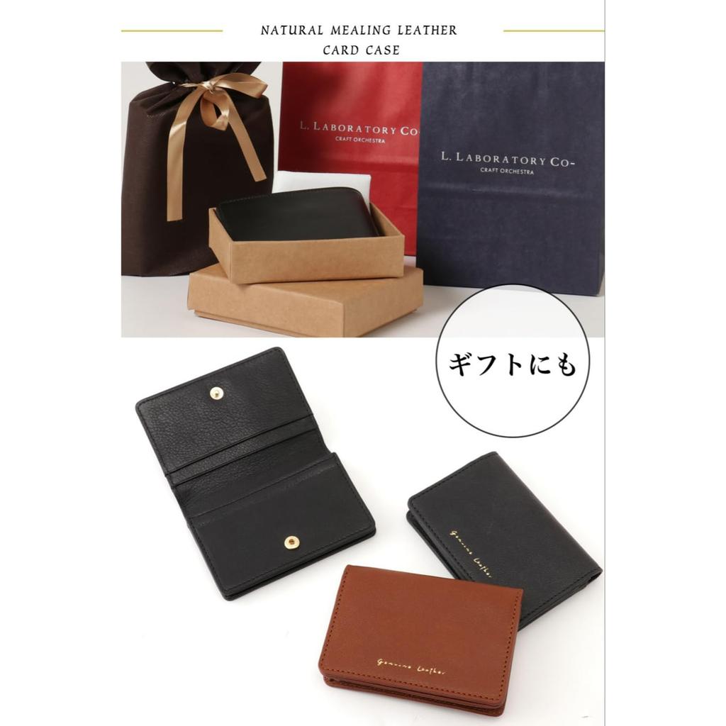 Genuine Genuine Cowhide Card Case Business Card Holder Dark Navy [G Leather]