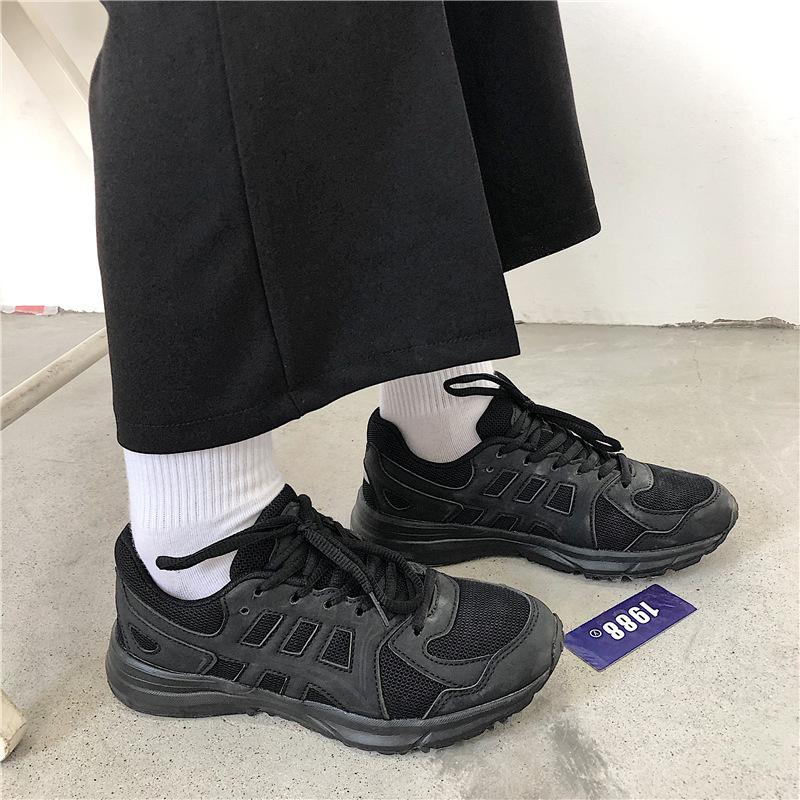

2025 spring and autumn Korean version of female ins trend black sneakers student casual retro ulzzang lightweight running shoes trend 44