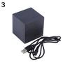 Digital Wooden Cube Modern Led Thermometer Timer Calendar Desk Alarm Clock