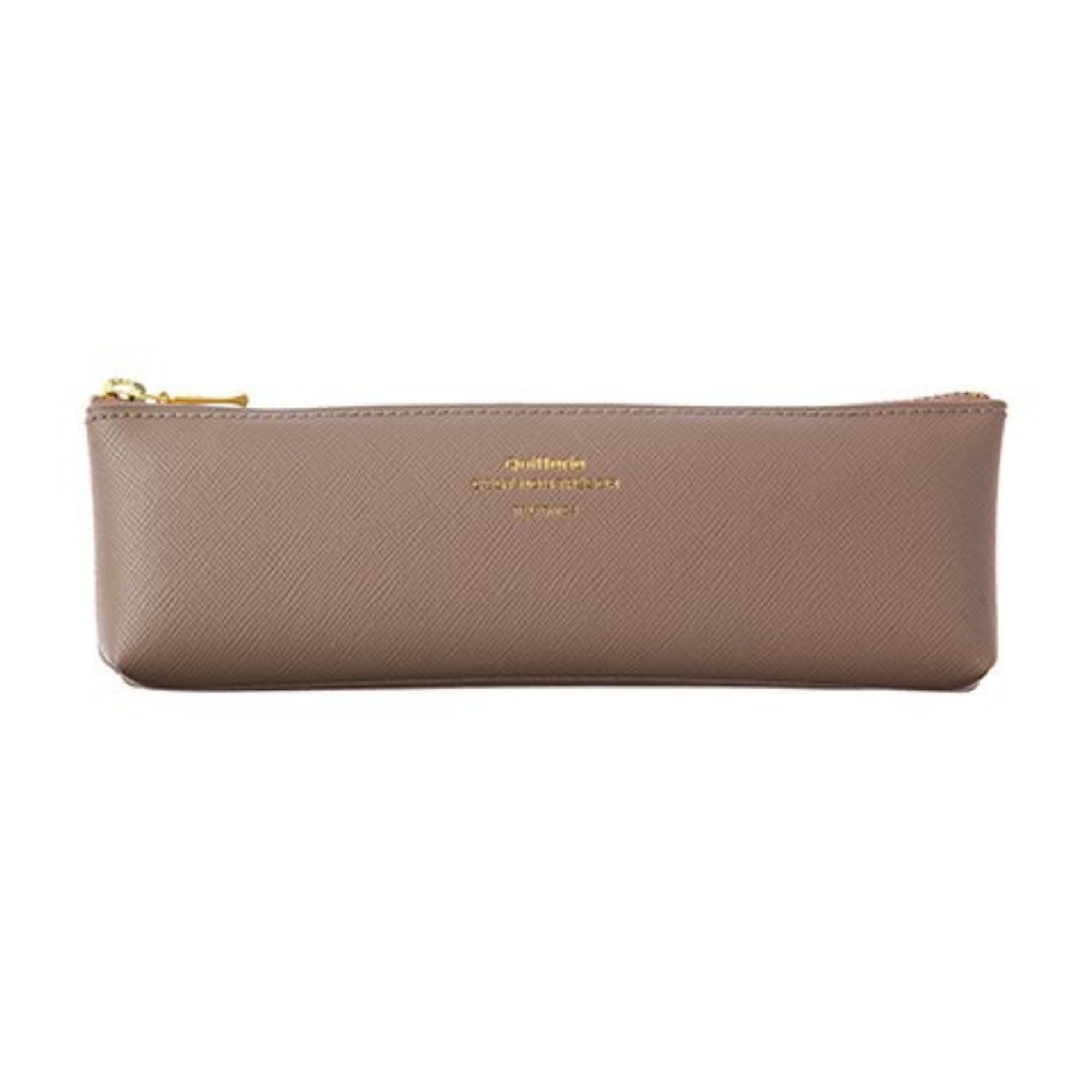 Delfonics Kitri Pen Case with Elegant x 60 x 33 Greige [Zipper Closure] Gusset, (191 mm), 500222-210