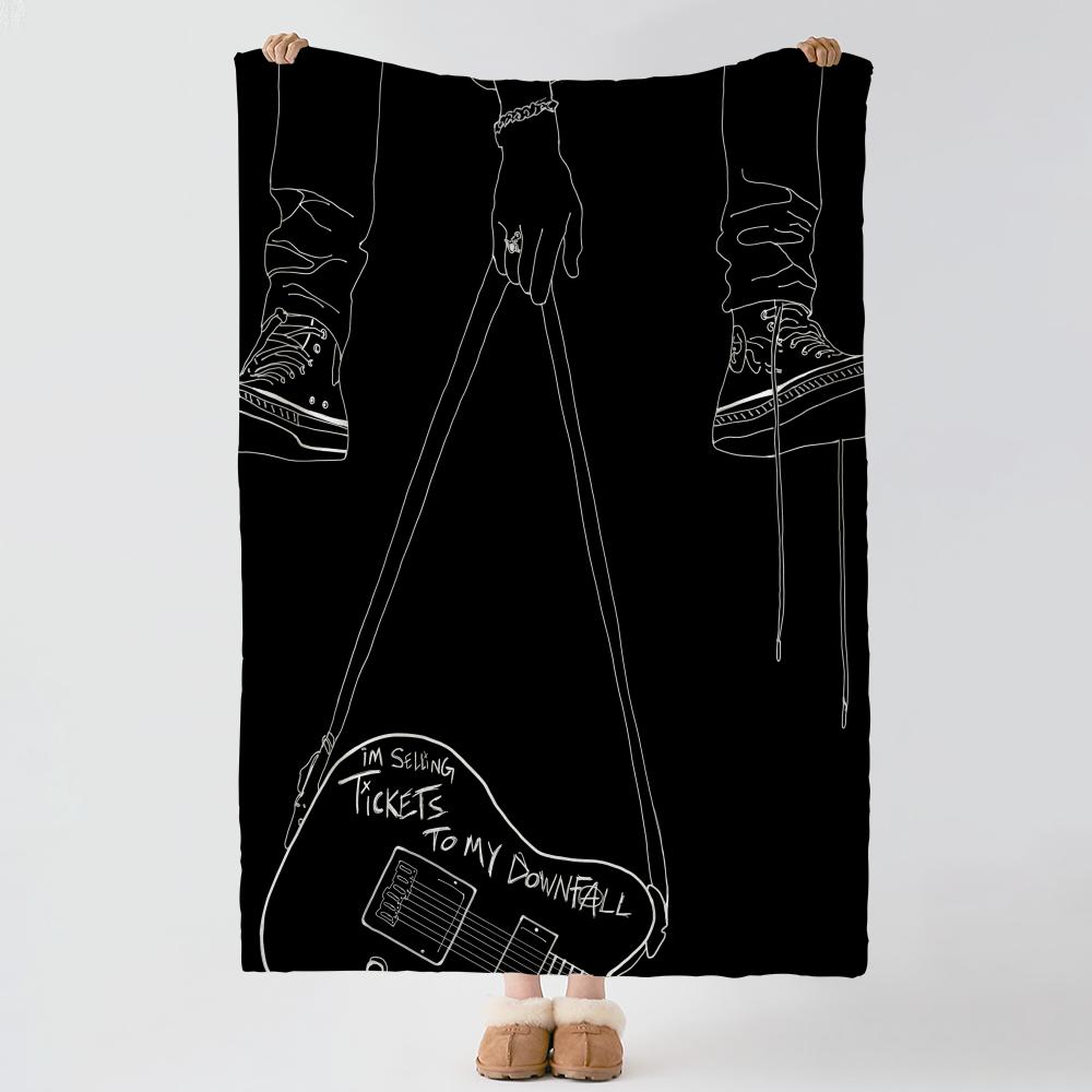 Music M-Machine Gun Kelly-Y Throw Thick Comfort Flannel Quilt, Multi-scene Use Indoor Outdoor Daily Nap