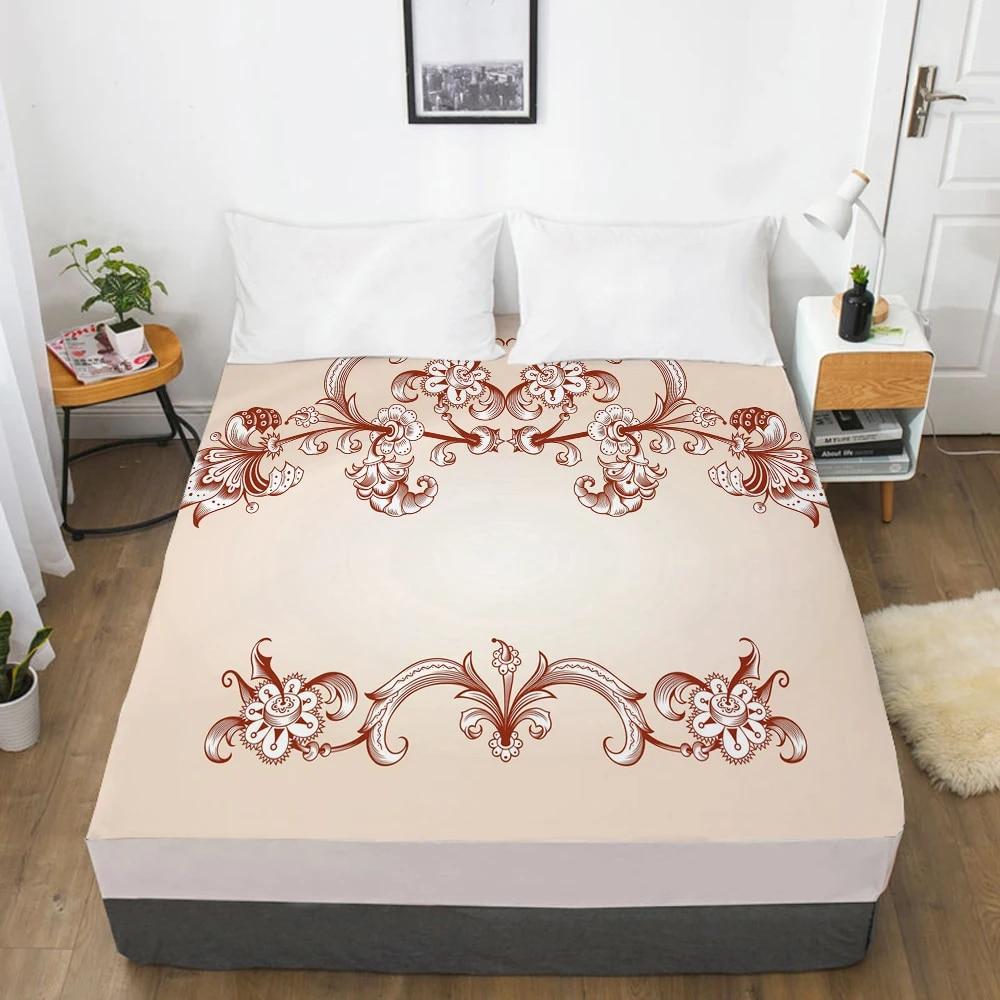 Fitted Sheets With Elastic Band Mattress Cover 3D HD Printed Bedsheet Bed Sheet Linens 160X200/120x200CM Size Bedding