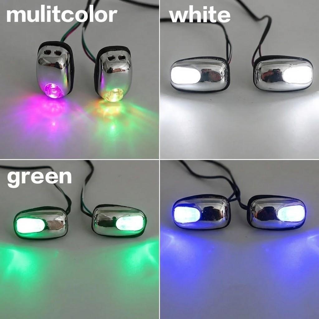 

1 Pair Universal 12V Car Light Wiper Windshield Washer Spray Nozzle with LED Light Jet Water Spout for Headlight Cleaning