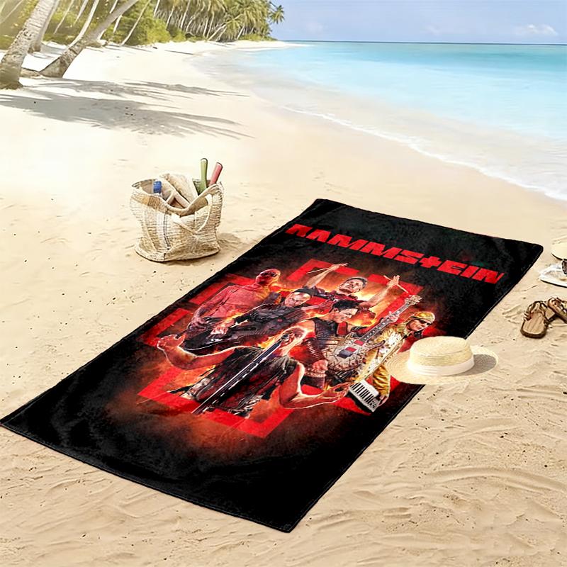 Rammstein Print Beach Towel, Large Soft Quick Dry Towel for Beach Camping Swimming