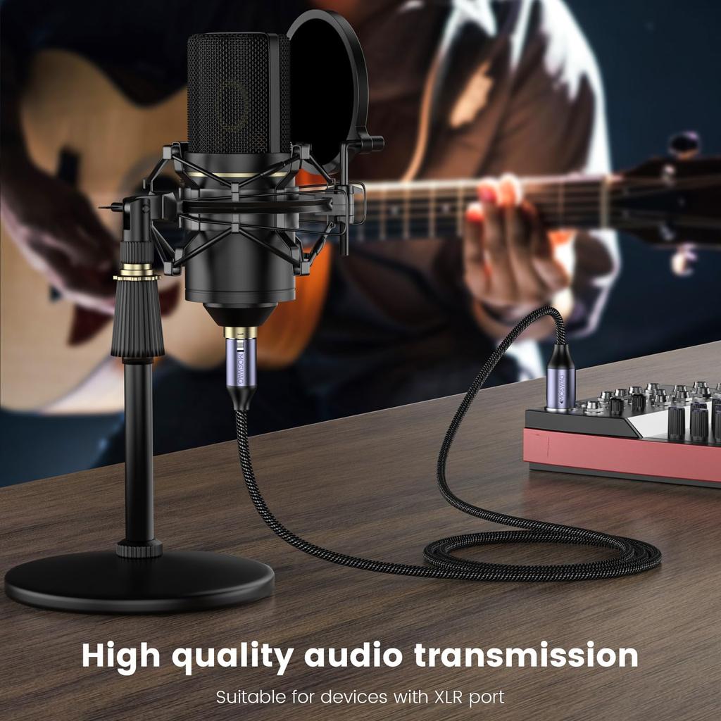 MOSWAG XLR Cable Microphone Cable 1 Meter XLR Cable XLR Balanced Connection for Microphone Recording Compatible with recording devices such as AV