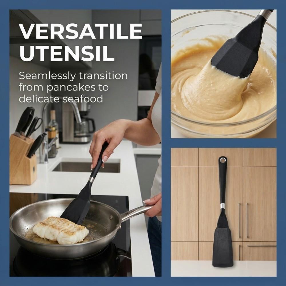 Leakproof Cooking Spatula Scraper Silicone Kitchen Spatula Durable Silicone Spatula Fried Fish