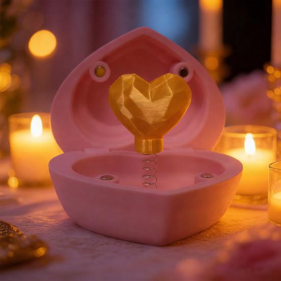 Yousheng Heart Shaped Gift Box Novelty Ring Box with Hearts Magical Surprise And Playful Ring Holder Valentine's Day Birthday Holiday Gifts