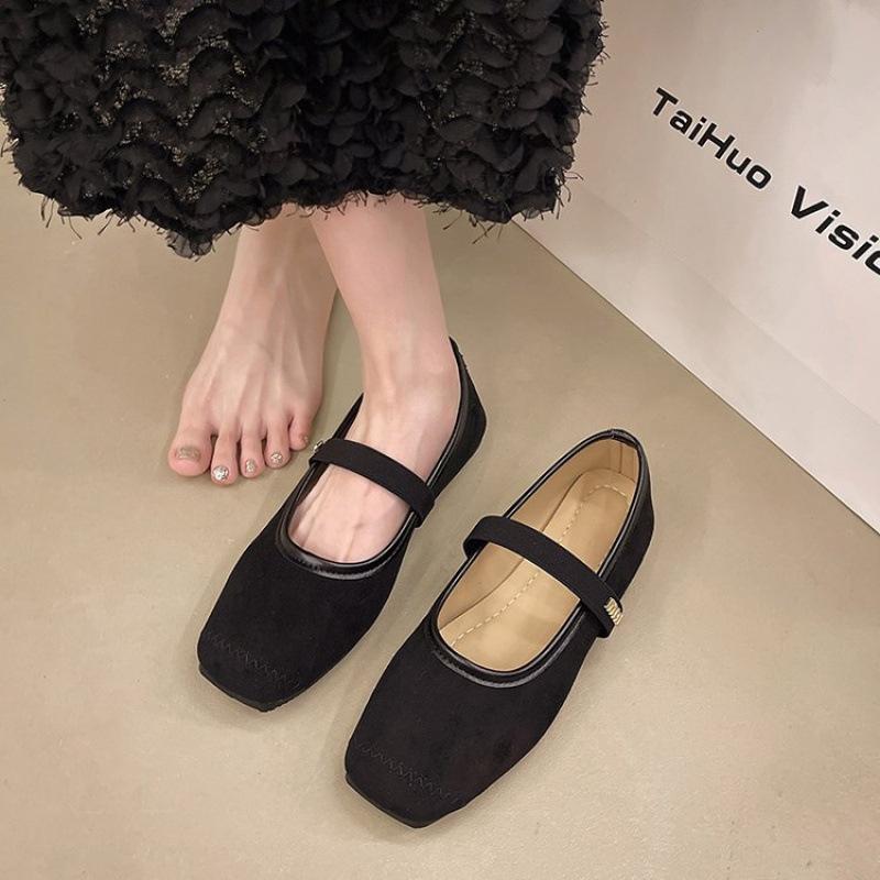 French Retro Silver Square Head with Mary Jane Women's Shoes, New Spring and Autumn Soft Soles, Gentle Grandma Single Shoes