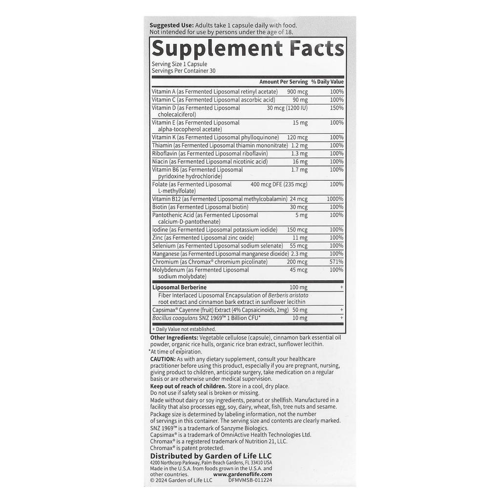 Perlmutter Multivitamin, Metabolic Support, 30 Capsules