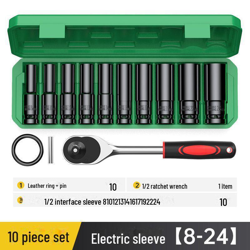 Jeu de clés à douille hexagonales électriques Fengwei grandes et allongées, 8-32 mm, 12 pièces