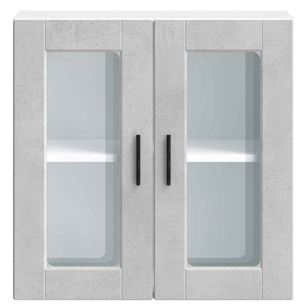 Vidaxl Kitchen Wall Cabinet with Glass Door, Porto, Grey