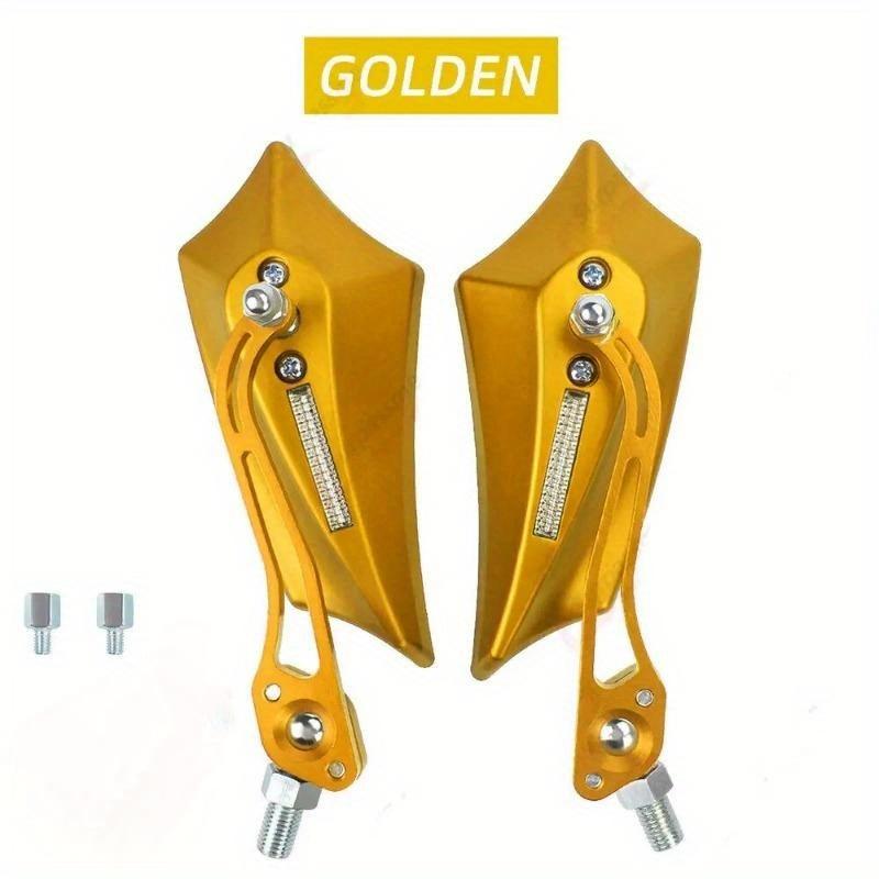 Universal Motorcycle Rear View Mirror 2 Pack Adjustable Alloy Rod End Side Mirror 8 10mm Threaded for Bicycle Scooter Cruiser