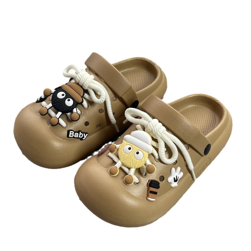 Hole shoes women's summer wear thick-soled non-slip cartoon coal balls beach bag head women's sandals hole shoes