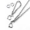 Aomogo Set INS Exquisite Love Fashion Stainless Steel Bracelet Earrings Necklace Pendant Set Women's Daily Goods Party Favors