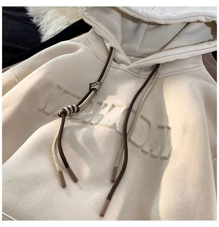 Unisex Thick Fleece-Lined Hoodie - Trendy, Heavyweight, Loose Fit for Autumn/Winter 2025 Arrival