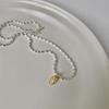 Korean Style 925 Silver Oval Bead Clavicle Necklace Women Niche Design Silver Jewelry