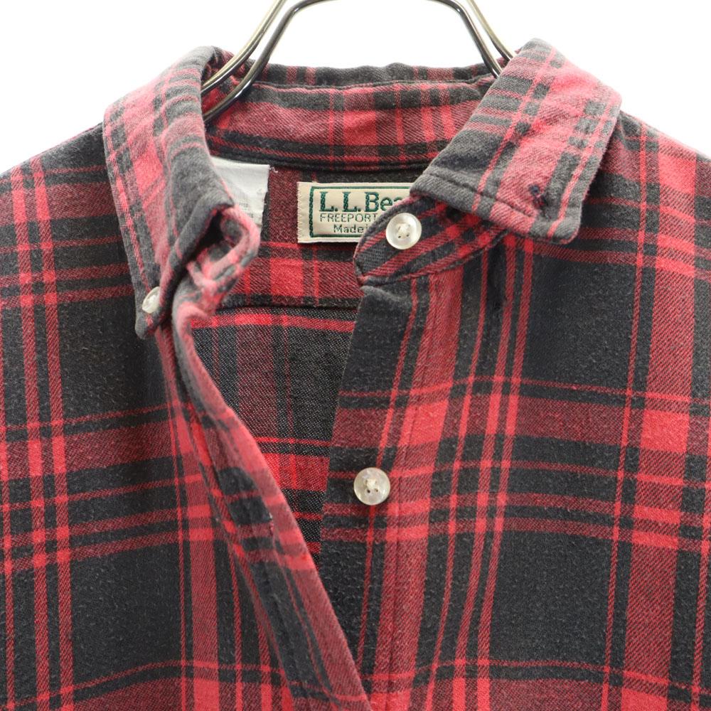 L.L.Bean 80s Outdoor Made in USA Vintage Check Pattern Long sleeve Button down shirt Women Used
