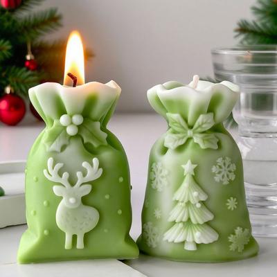 Weihnachtsgeschenktütenform Silikon-Kerzenform für Epoxidharzherstellung Kerze Seife Schokolade Weihnachten Heimdekoration
