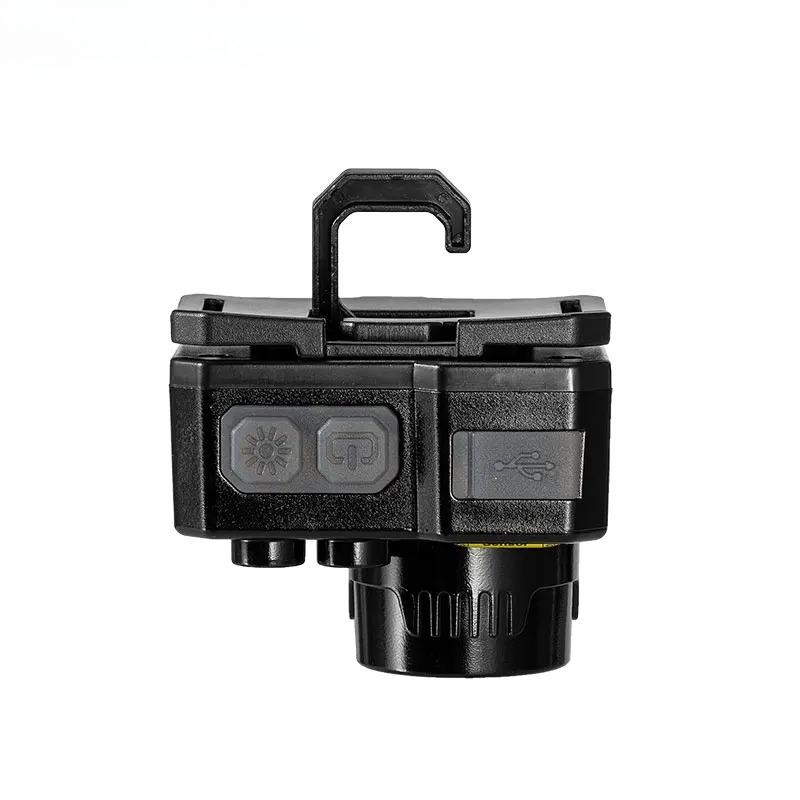 LED Headlight Mini Imitation Camera Smart Sensor Headlamp Rechargeable Head Mounted Torch 7 Lighting Modes Hiking Mining Fishing