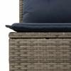 Garden Sofa with Cushions 4 Seater Gray Poly Rattan